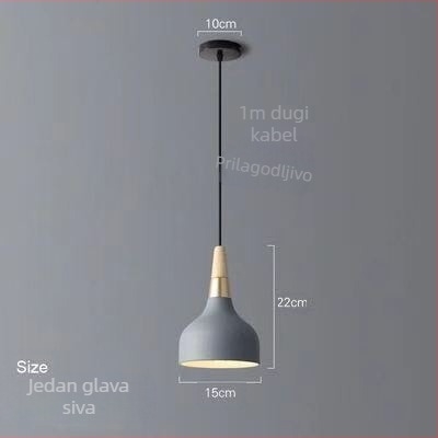 Skandinavska troglava metalna viseća svjetiljka s LED-om, 220V, model AL0038