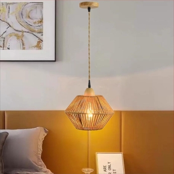 Zidna lampa s bambusovim pletenim abažura, drveni umjetnički dizajn, inspirirano tea house, japanski stil retro, kreativna lampa za spavaću sobu, 220V, 3C certifikat 2023010105591769