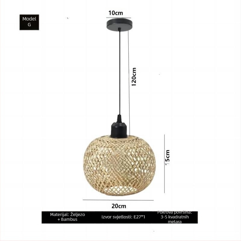 Zidna lampa s bambusovim pletenim abažura, drveni umjetnički dizajn, inspirirano tea house, japanski stil retro, kreativna lampa za spavaću sobu, 220V, 3C certifikat 2023010105591769