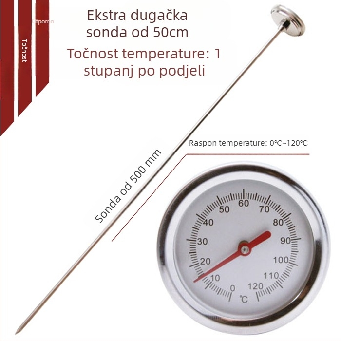 Visoko precizan termometar za temperaturu hrane, komposta, tla i vode
