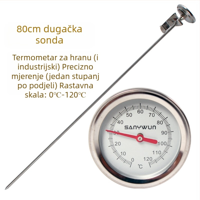 Visoko precizan termometar za temperaturu hrane, komposta, tla i vode