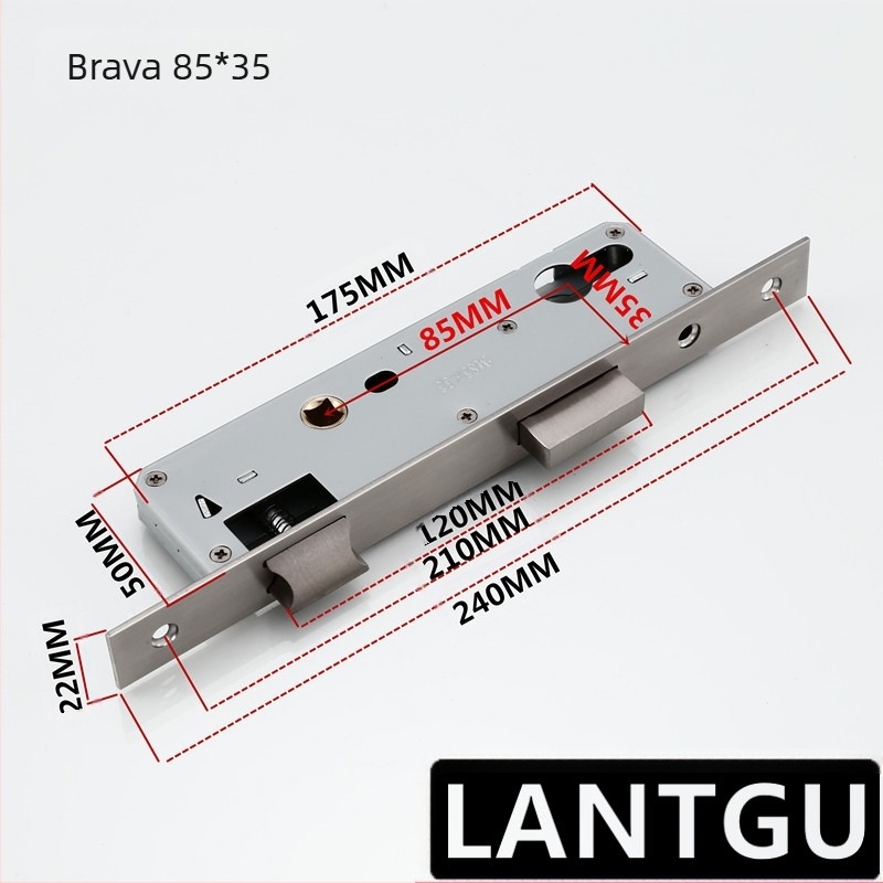 Jednopućno tijelo brave za vrata od aluminija i drva, cinkova legura, ball lock, model Other