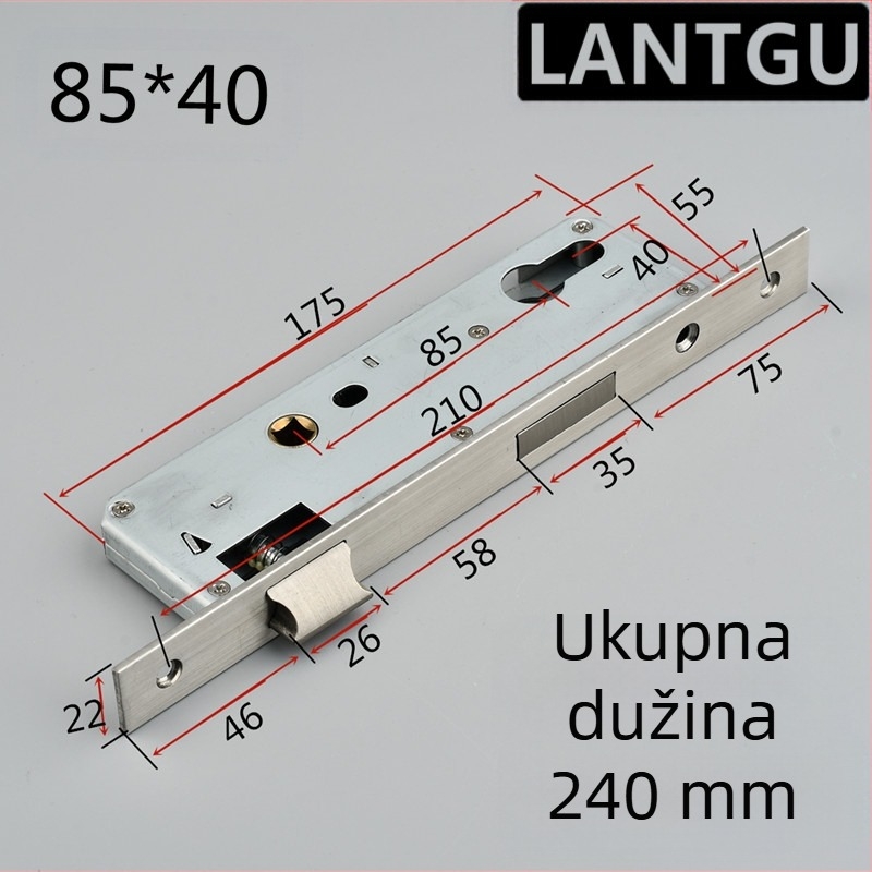 Jednopućno tijelo brave za vrata od aluminija i drva, cinkova legura, ball lock, model Other