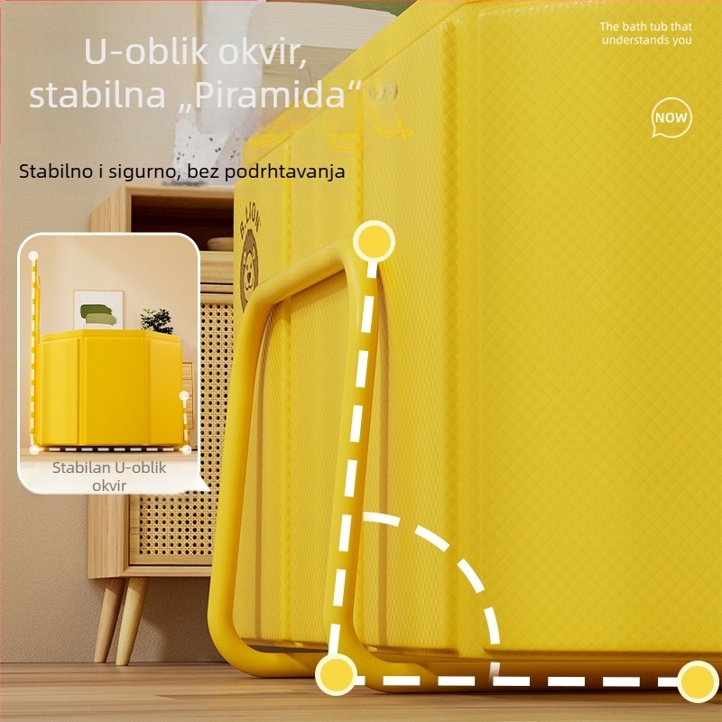 Sklopiva kanta za kupanje za odrasle, PVC, za kupanje, s kontrolom temperature