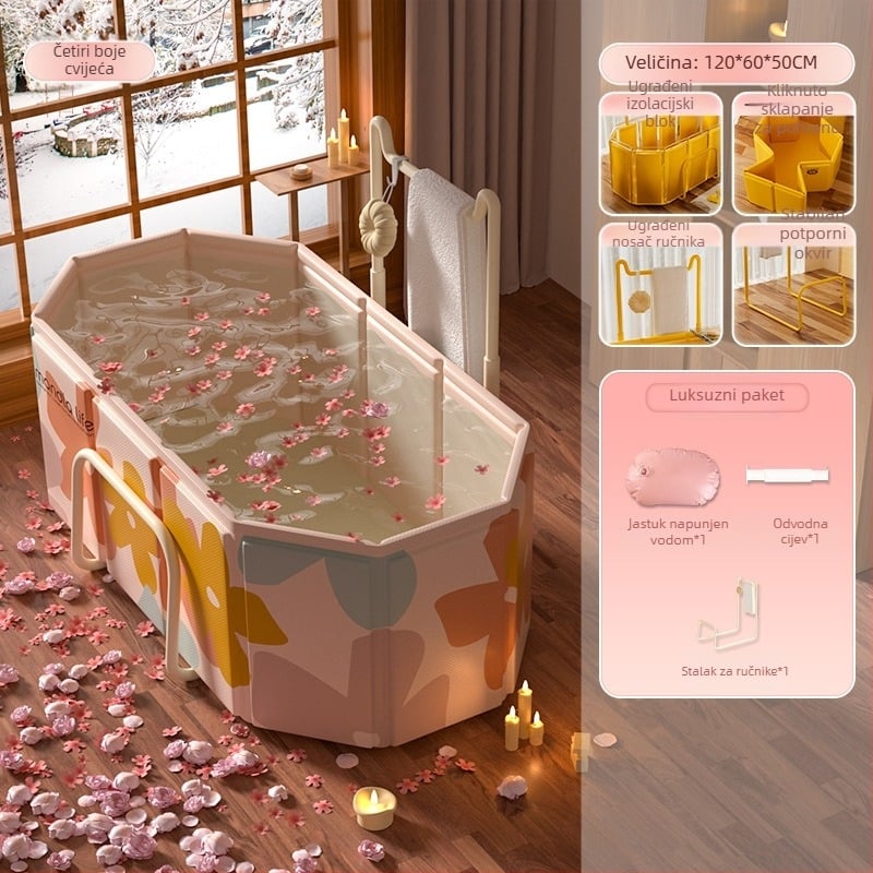 Sklopiva kanta za kupanje za odrasle, PVC, za kupanje, s kontrolom temperature