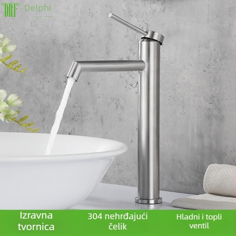 DRF-CUS151 Slavina za umivaonik od 304 nehrđajućeg čelika, toplа i hladna, kupaonica, keramički disk ventil