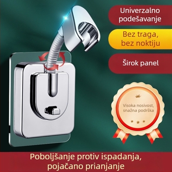 Držač za tuš glavu – baza, ugradnja bez bušenja, univerzalno podesivo, ABS, elektropliranje, model ZJ-01, moderan minimalistički stil