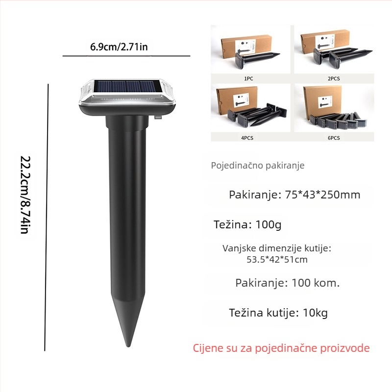 Odbijač miševa ultrazvukom 25 kHz • 0,5 W • Punjiv • ABS kućište • Model ZS-038