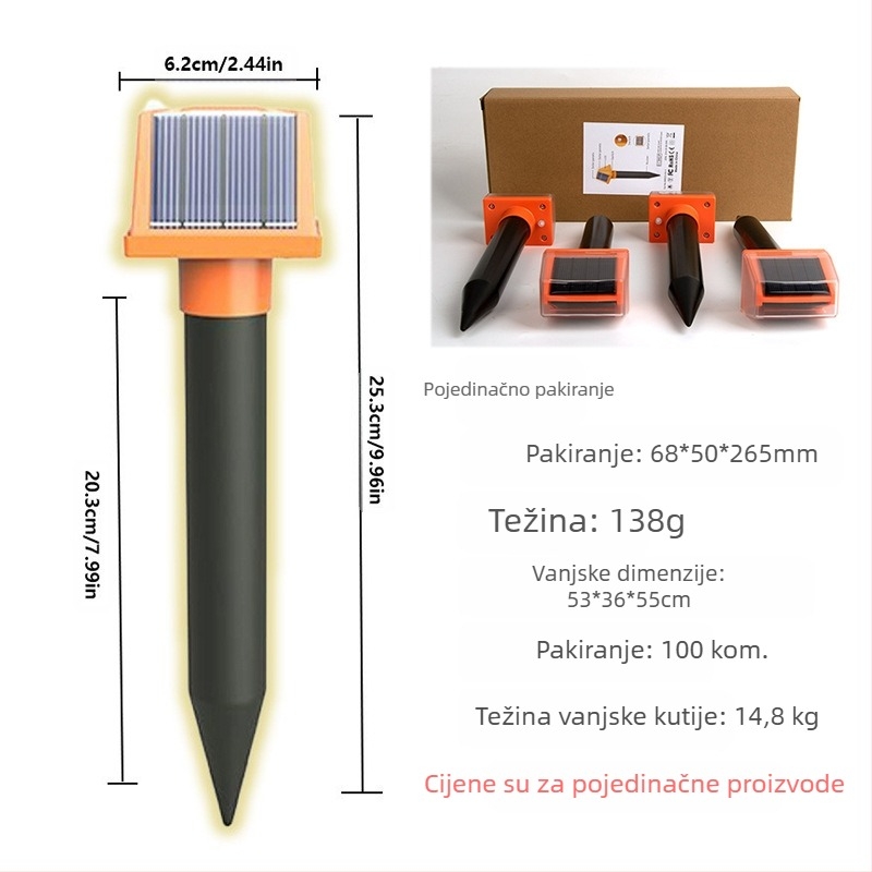 Odbijač miševa ultrazvukom 25 kHz • 0,5 W • Punjiv • ABS kućište • Model ZS-038