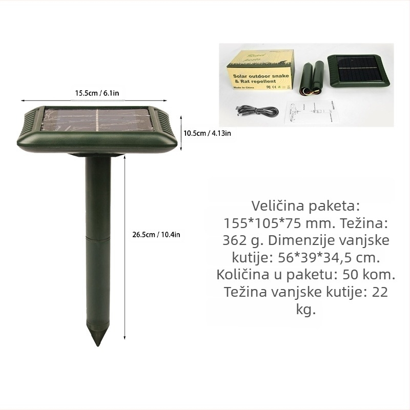 Odbijač miševa ultrazvukom 25 kHz • 0,5 W • Punjiv • ABS kućište • Model ZS-038