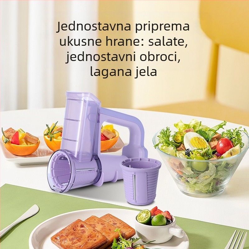 Električni višenamjenski rezač povrća s valjkom — ABS kućište, mogućnost prilagodbe, pogodan za julijenske krumpire i sir
