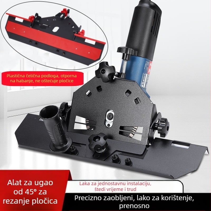 Pribor za kutnu brusilicu za zaobljavanje rubova keramičkih pločica, 45° kut, 220V, kompatibilan s diskovima 115/125 mm