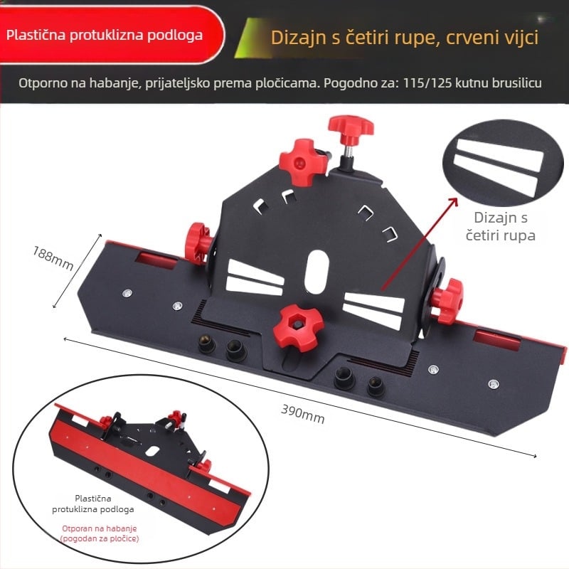 Pribor za kutnu brusilicu za zaobljavanje rubova keramičkih pločica, 45° kut, 220V, kompatibilan s diskovima 115/125 mm