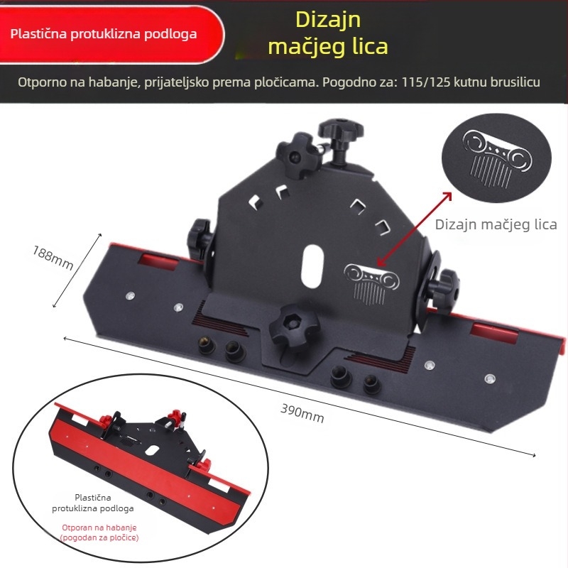 Pribor za kutnu brusilicu za zaobljavanje rubova keramičkih pločica, 45° kut, 220V, kompatibilan s diskovima 115/125 mm