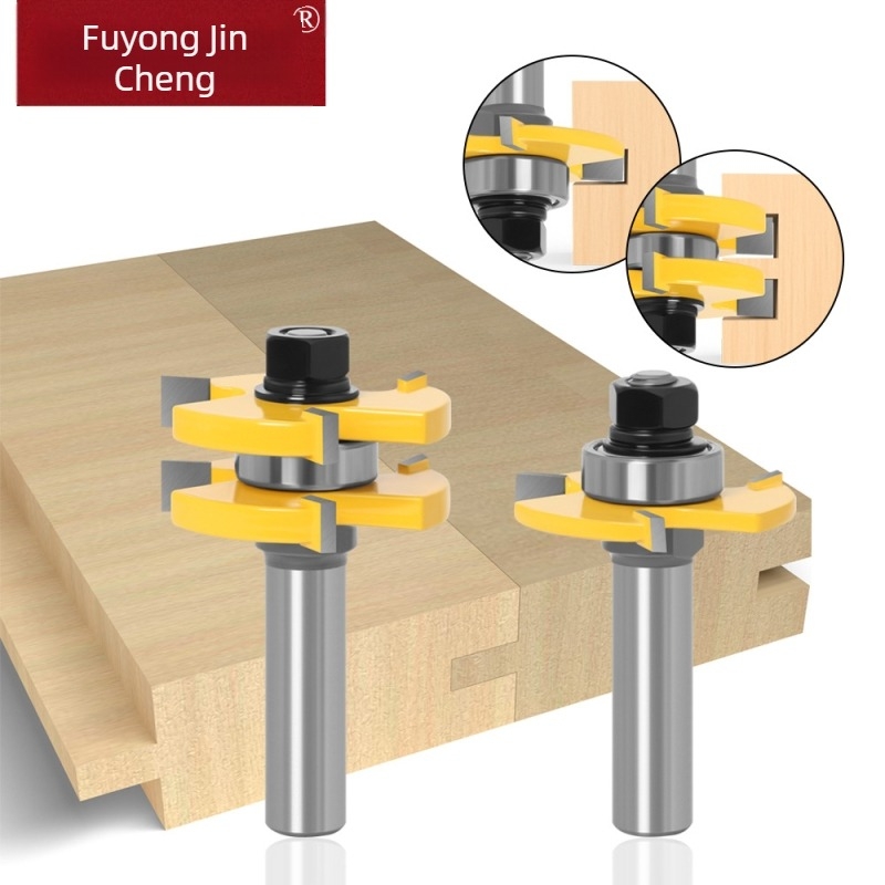 Jincheng 2-dijelni set freza za drvo s drškom 1/2 – za drvoobradne spojeve mortise i tenon; obrada drva, MDF i laminatne ploče