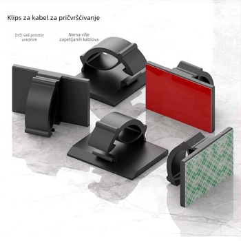 Klip za kabeli i organizator žica - model Wire buckle; materijal: najlon tkanina; samolijepljiv; pogodno za auto, stolno računalo, ured i rasvjeta