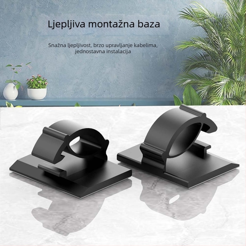 Klip za kabeli i organizator žica - model Wire buckle; materijal: najlon tkanina; samolijepljiv; pogodno za auto, stolno računalo, ured i rasvjeta
