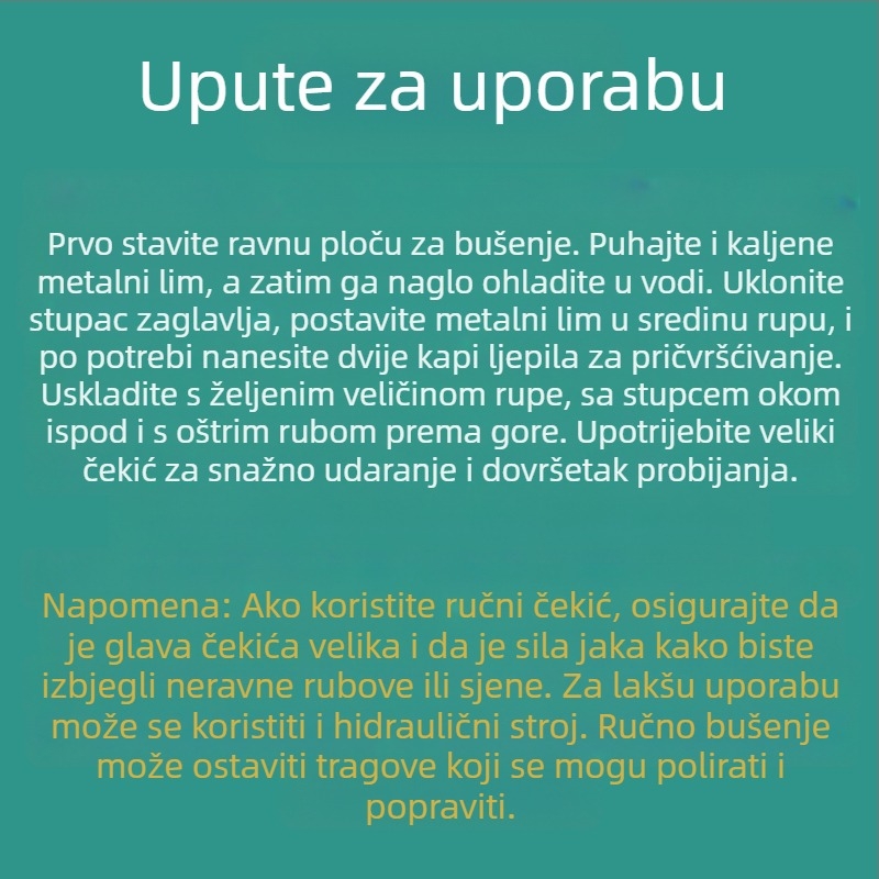 Alat za probijanje kružnih rupa u metalu – Keute marka – zlato, srebro i bakar