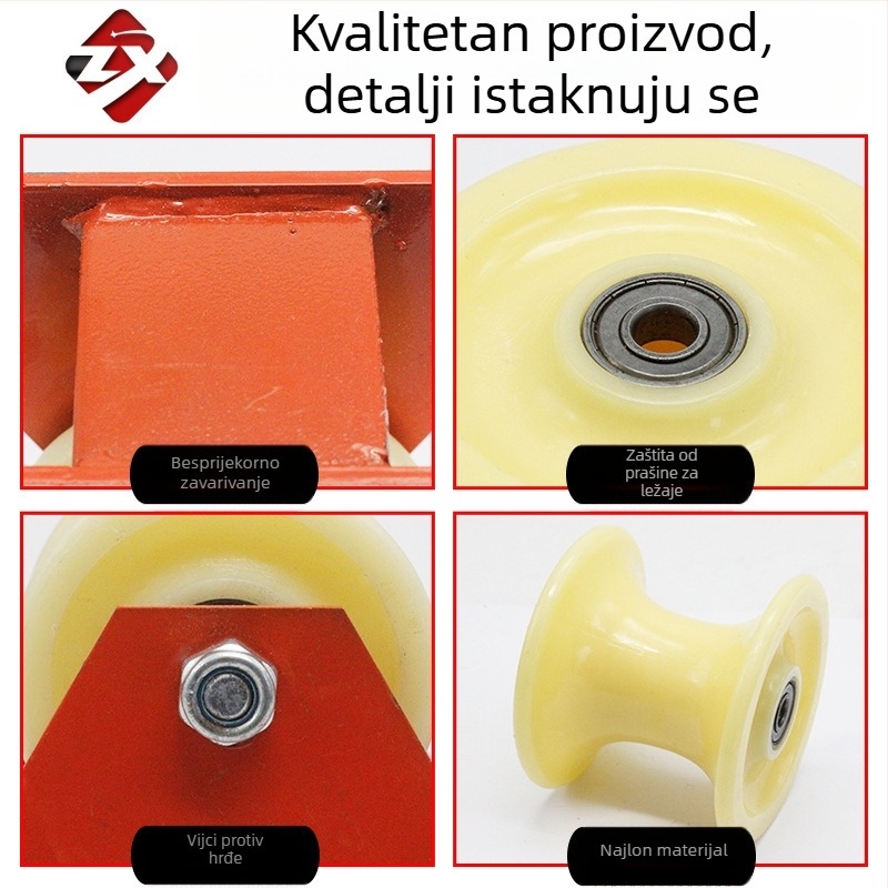 Ručni klizač visine s dvostrukim navijačem užeta i zaštitnim kotačićem – montaža u kutu zida – Runfa Power Technology