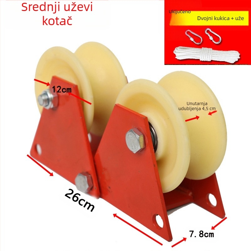 Ručni klizač visine s dvostrukim navijačem užeta i zaštitnim kotačićem – montaža u kutu zida – Runfa Power Technology