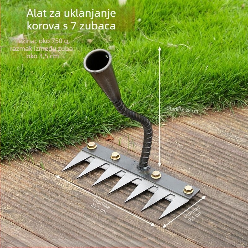 Vrtne grablje i lopata – mangan čelik, petostruka konstrukcija, višenamjenski alat, prozračivanje tla i uklanjanje korova