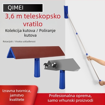 Teleskopski držač za gletanje i brušenje od aluminijskog legura, s Velcro bazom, za suho brušenje gleta na ravnim zidovima