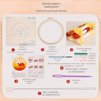 Set križnog boda za krajolik – moderan minimalistički stil, šivanje u stilu uljne slike