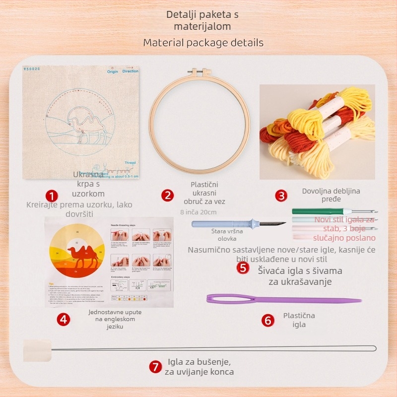 Set križnog boda za krajolik – moderan minimalistički stil, šivanje u stilu uljne slike