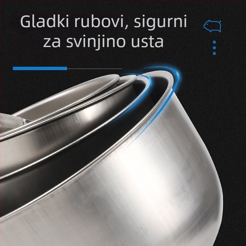 Debeli okrugli posuda za piće od nehrđajućeg čelika za svinje i svinje majke