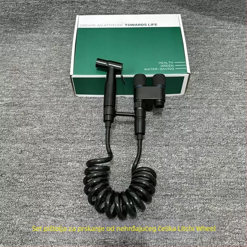 Nehrđajući čelični tuš-pistolj za WC, ugradnja u zid, funkcija 1 ulaz/2 izlaza, Ø20 mm unutarnji promjer, radni tlak 1 MPa