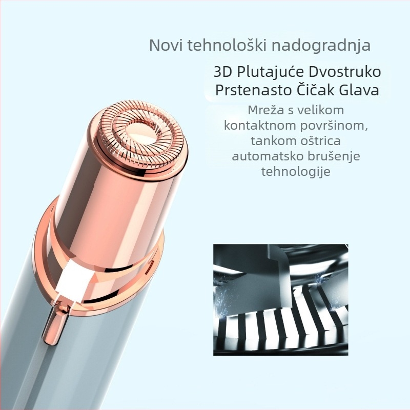 Ženski električni brijač za uklanjanje dlaka – USB punjenje, 3D plivajuća dvostruka glava, model SF-1106, uklonjiva i periva glava, za cijelo tijelo
