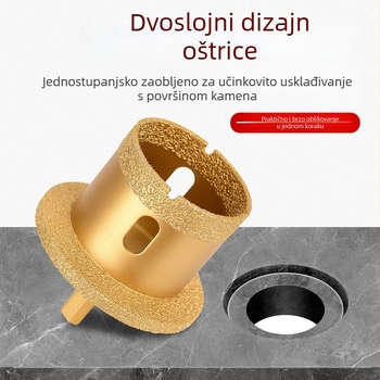 Meier Shield MH0189 Dijamantni kutni brusilnik za bušenje rupa na kamenim i keramičkim pločama — Braziranje, za preradu kamena
