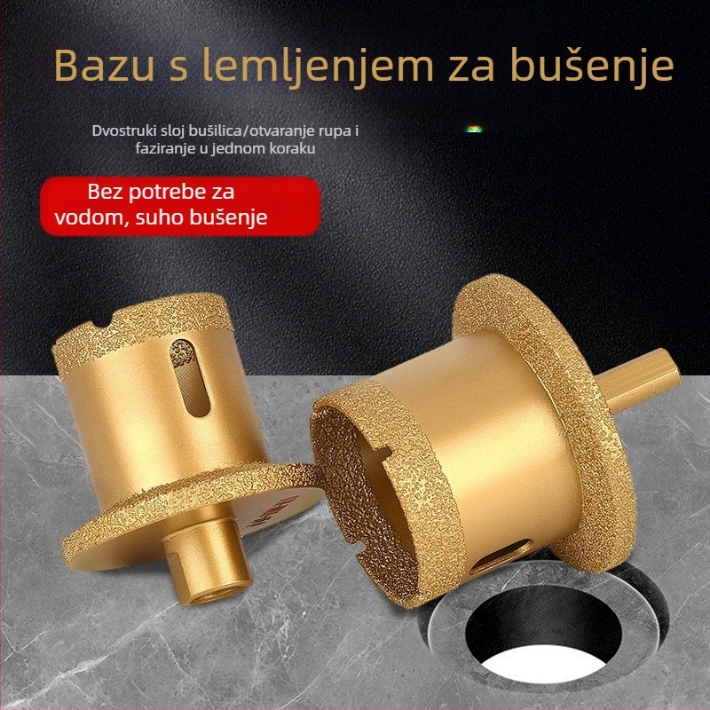 Meier Shield MH0189 Dijamantni kutni brusilnik za bušenje rupa na kamenim i keramičkim pločama — Braziranje, za preradu kamena