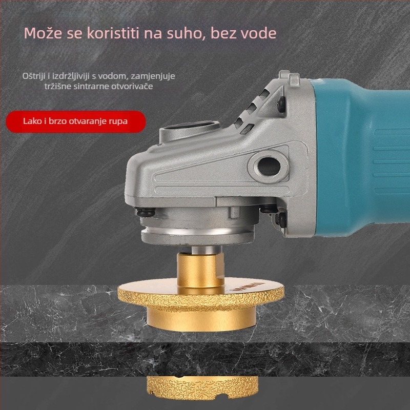 Meier Shield MH0189 Dijamantni kutni brusilnik za bušenje rupa na kamenim i keramičkim pločama — Braziranje, za preradu kamena