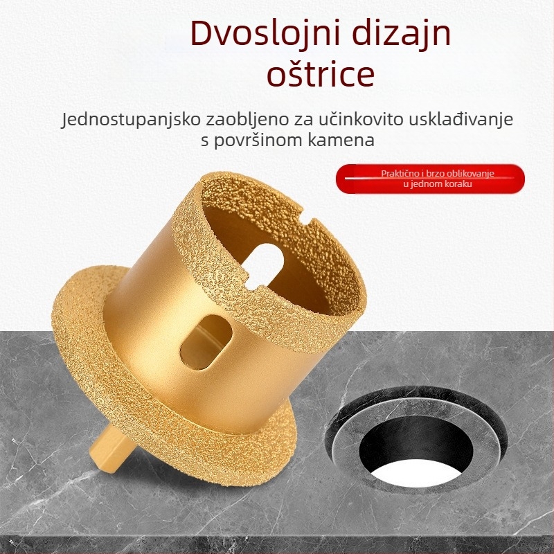 Meier Shield MH0189 Dijamantni kutni brusilnik za bušenje rupa na kamenim i keramičkim pločama — Braziranje, za preradu kamena
