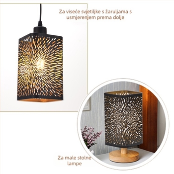 Aluminijski abažur s laserskim graviranjem, metalna ovojnica; oblici: pravokutni, kvadratni ili kružni