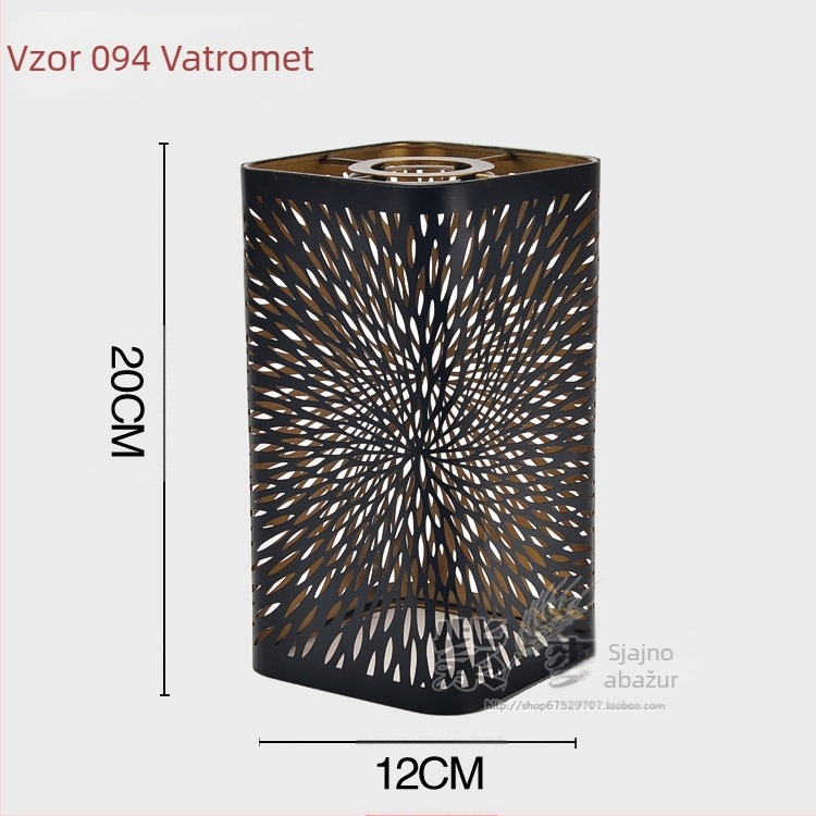 Aluminijski abažur s laserskim graviranjem, metalna ovojnica; oblici: pravokutni, kvadratni ili kružni