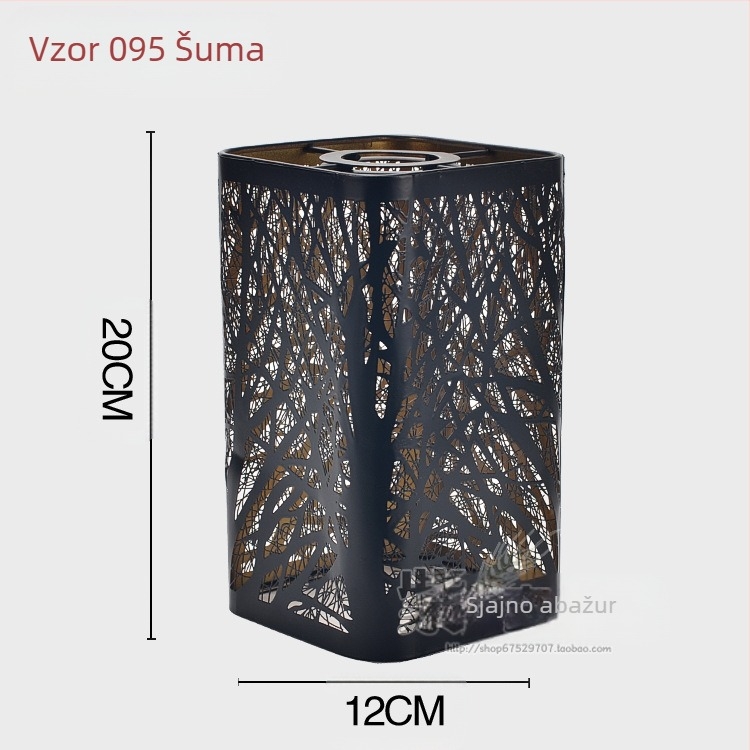 Aluminijski abažur s laserskim graviranjem, metalna ovojnica; oblici: pravokutni, kvadratni ili kružni