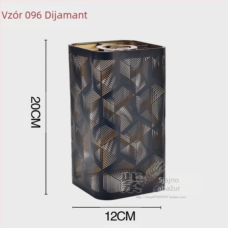 Aluminijski abažur s laserskim graviranjem, metalna ovojnica; oblici: pravokutni, kvadratni ili kružni