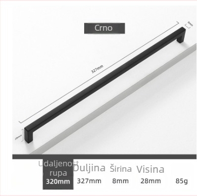 Drška od aluminijskog legura za ladice i vrata ormara, moderni minimalistički stil, model 807, oksidacijski završetak