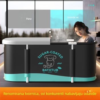 Skupni kantu za kupanje za odrasle, sklopiva kanta za cijelo tijelo, materijali: Oxford platno, PVC i pearl cotton, sklopiva, konstantna temperatura