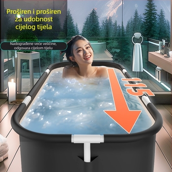 Skupni kantu za kupanje za odrasle, sklopiva kanta za cijelo tijelo, materijali: Oxford platno, PVC i pearl cotton, sklopiva, konstantna temperatura