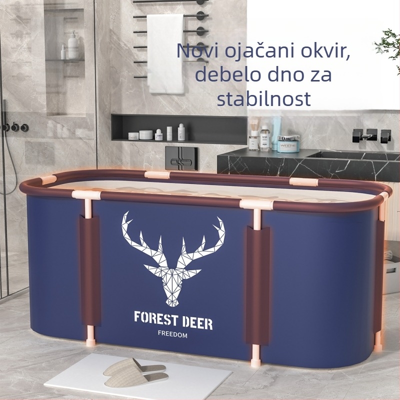 Skupni kantu za kupanje za odrasle, sklopiva kanta za cijelo tijelo, materijali: Oxford platno, PVC i pearl cotton, sklopiva, konstantna temperatura