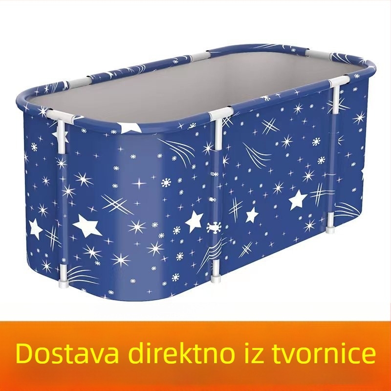 Skupni kantu za kupanje za odrasle, sklopiva kanta za cijelo tijelo, materijali: Oxford platno, PVC i pearl cotton, sklopiva, konstantna temperatura