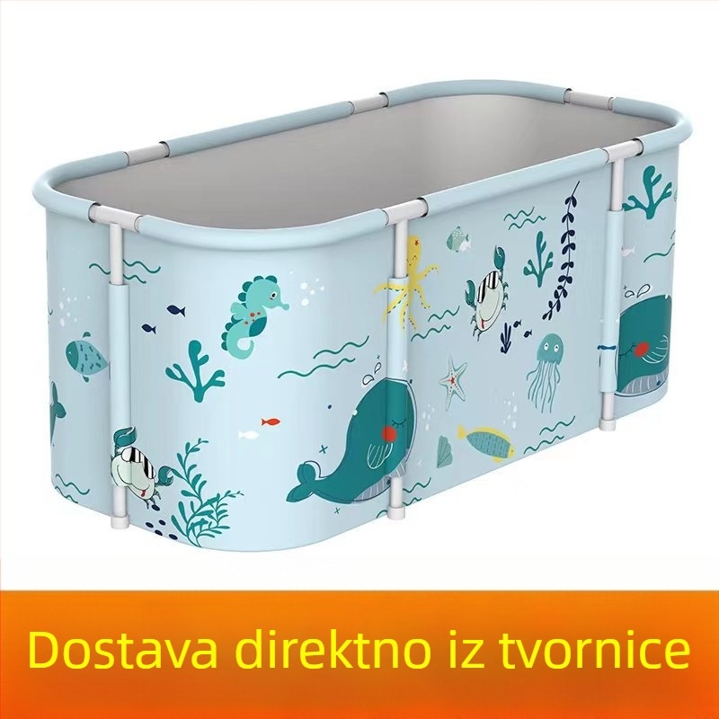 Skupni kantu za kupanje za odrasle, sklopiva kanta za cijelo tijelo, materijali: Oxford platno, PVC i pearl cotton, sklopiva, konstantna temperatura