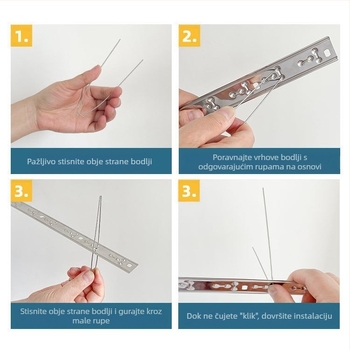 Šipke za zaštitu od ptica, od nehrđajućeg čelika 304, model N01, za vrtove i plastenike, zaštita od ptica i mačaka