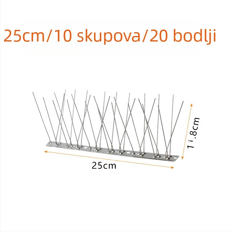 Šipke za zaštitu od ptica, od nehrđajućeg čelika 304, model N01, za vrtove i plastenike, zaštita od ptica i mačaka