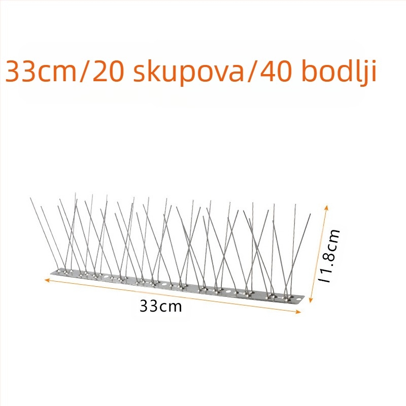 Šipke za zaštitu od ptica, od nehrđajućeg čelika 304, model N01, za vrtove i plastenike, zaštita od ptica i mačaka