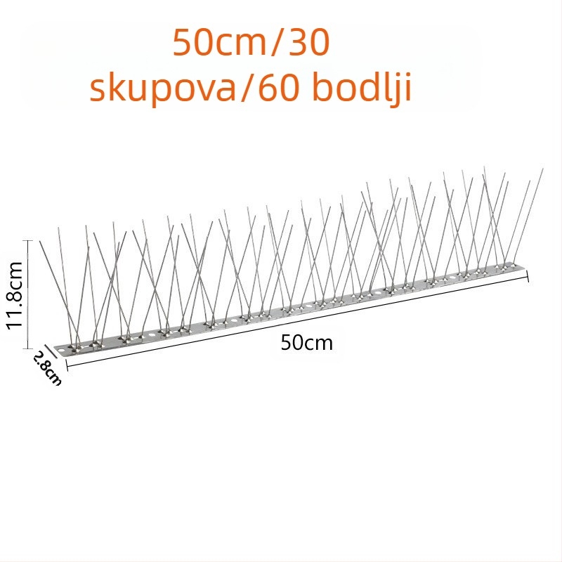 Šipke za zaštitu od ptica, od nehrđajućeg čelika 304, model N01, za vrtove i plastenike, zaštita od ptica i mačaka