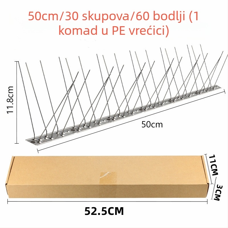 Šipke za zaštitu od ptica, od nehrđajućeg čelika 304, model N01, za vrtove i plastenike, zaštita od ptica i mačaka